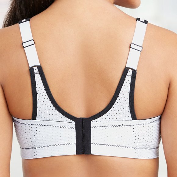 Set of 3! 46DD Glamorise SPORT Bra (DOUBLE-LAYER) Wicking (UNDERWIRED) WHITE NEW - Picture 5 of 15